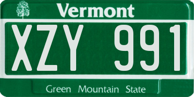 VT license plate XZY991