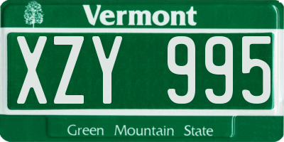 VT license plate XZY995