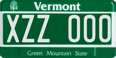 VT license plate XZZ000