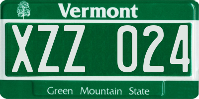 VT license plate XZZ024