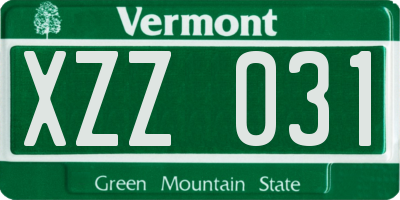 VT license plate XZZ031