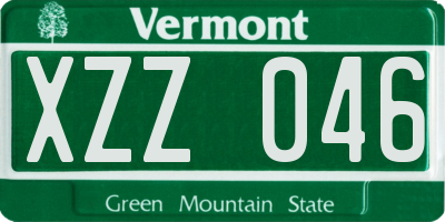 VT license plate XZZ046