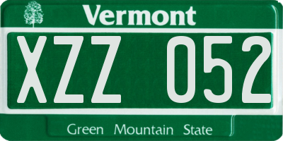 VT license plate XZZ052