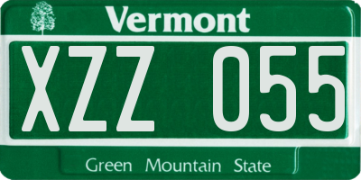 VT license plate XZZ055