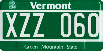 VT license plate XZZ060