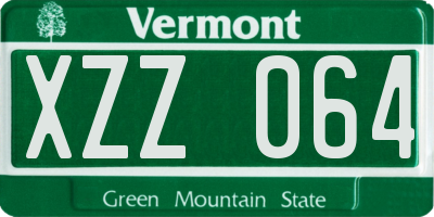 VT license plate XZZ064