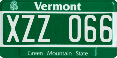 VT license plate XZZ066