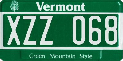 VT license plate XZZ068