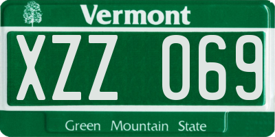 VT license plate XZZ069