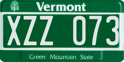 VT license plate XZZ073