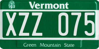 VT license plate XZZ075