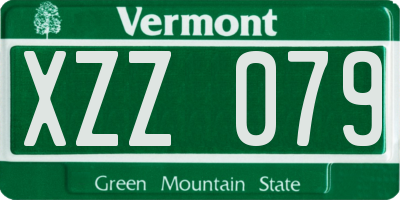 VT license plate XZZ079