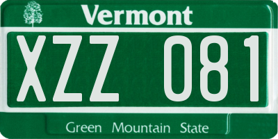 VT license plate XZZ081