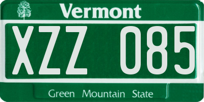 VT license plate XZZ085