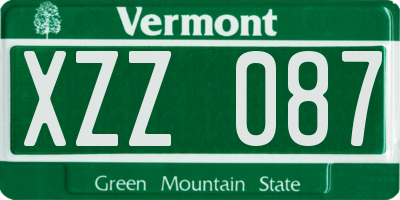 VT license plate XZZ087