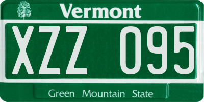 VT license plate XZZ095