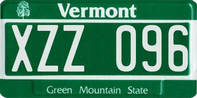 VT license plate XZZ096