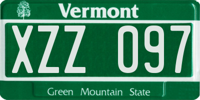 VT license plate XZZ097