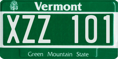 VT license plate XZZ101