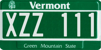 VT license plate XZZ111