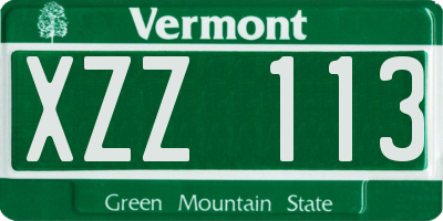 VT license plate XZZ113