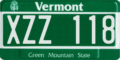 VT license plate XZZ118