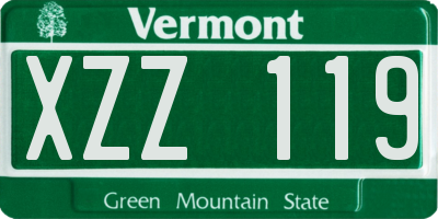 VT license plate XZZ119