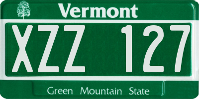 VT license plate XZZ127