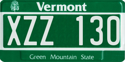 VT license plate XZZ130