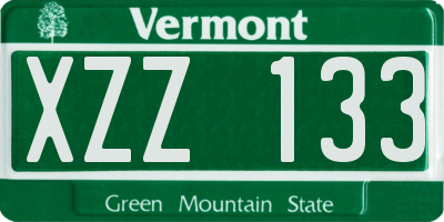 VT license plate XZZ133