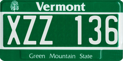 VT license plate XZZ136