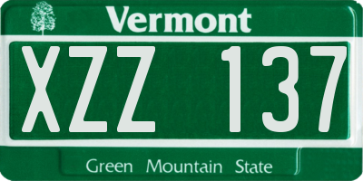 VT license plate XZZ137