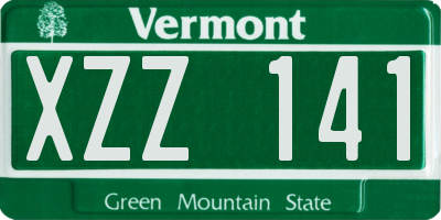 VT license plate XZZ141