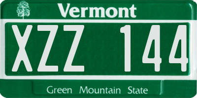 VT license plate XZZ144
