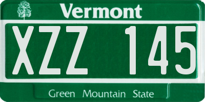 VT license plate XZZ145