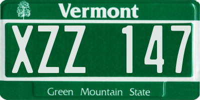 VT license plate XZZ147