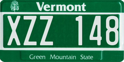 VT license plate XZZ148