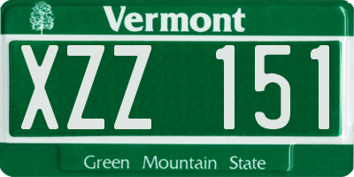 VT license plate XZZ151