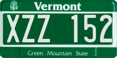 VT license plate XZZ152