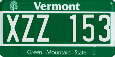 VT license plate XZZ153