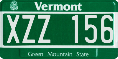 VT license plate XZZ156