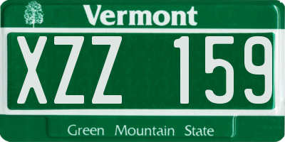 VT license plate XZZ159