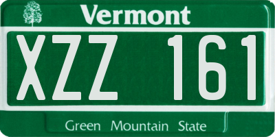 VT license plate XZZ161