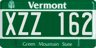 VT license plate XZZ162