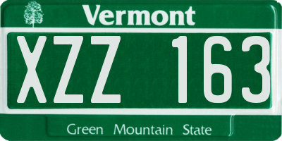VT license plate XZZ163