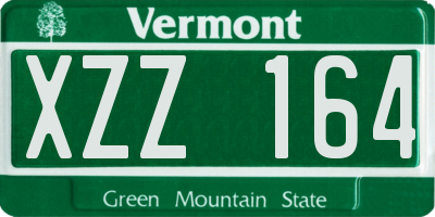 VT license plate XZZ164