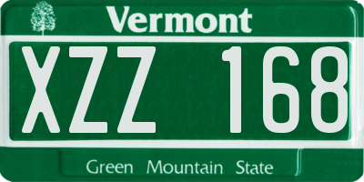 VT license plate XZZ168