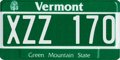 VT license plate XZZ170