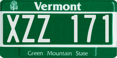 VT license plate XZZ171