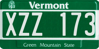VT license plate XZZ173
